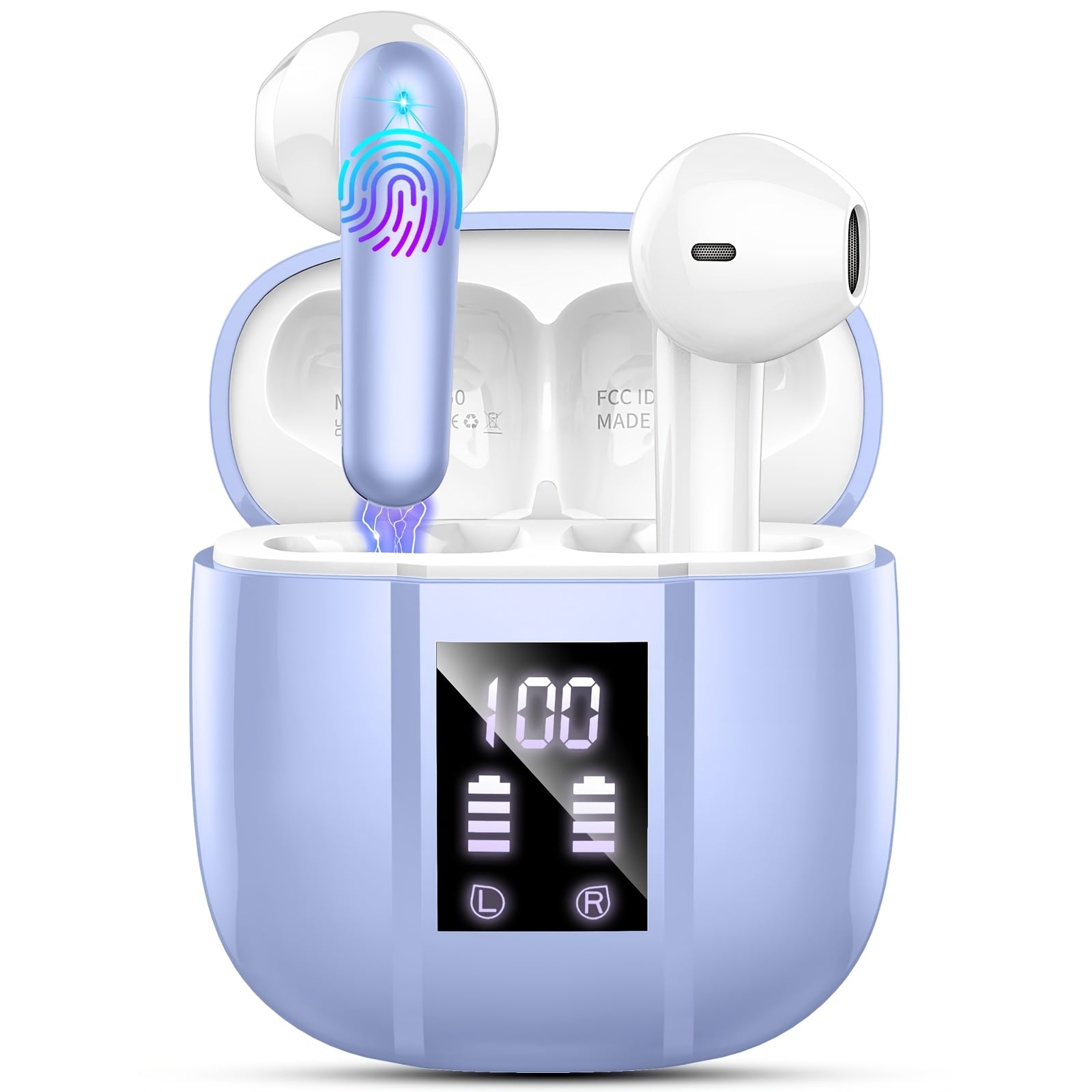 40H Wireless Earbuds with HiFi Stereo Deep Bass & 4 ENC Noise Cancelling Mic – In-Ear Bluetooth Earphones, LED Display, USB-C Charging, Mini Compact Design for Sport, Outdoor & Daily Use Canada