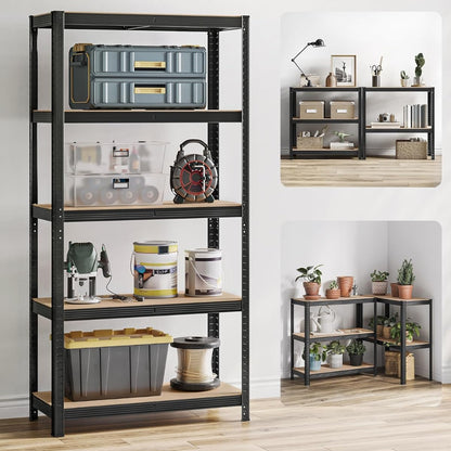 Heavy Duty 5-Tier Metal Storage Shelving Unit 2200 lbs Capacity Adjustable Garage Shelves Freestanding Industrial Rack for Warehouse Basement Pantry