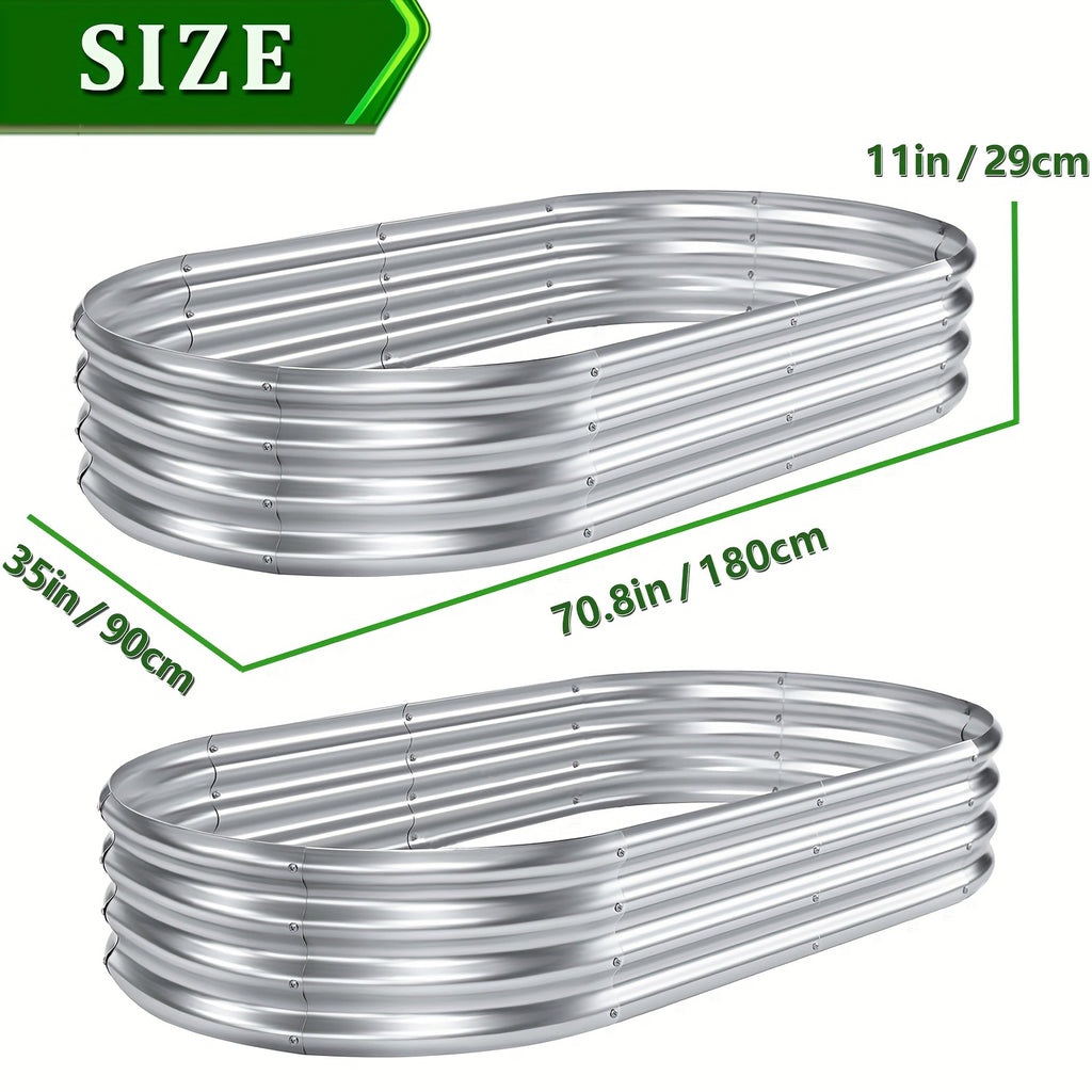 2Pack Galvanized Raised Garden Bed 6X3X1Ft Raised Garden Boxes Outdoor Garden Galvanized Planter Box Stock Tank for Vegetables Planting Flowers Herb (6X3X1 FT/180 X 90 X 29 CM)