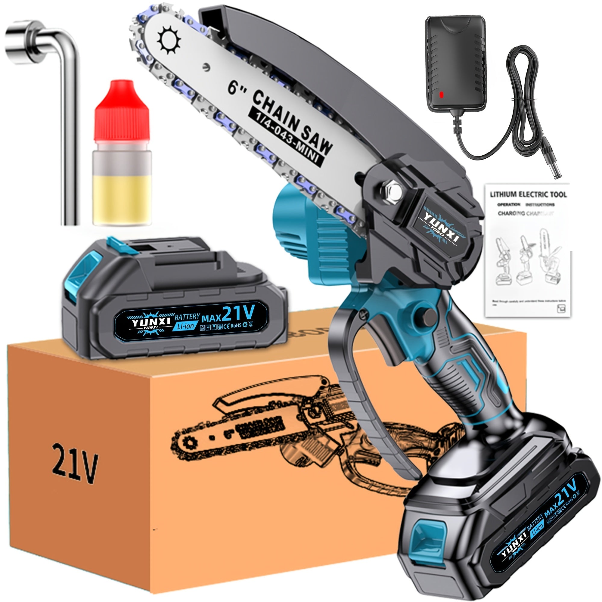 Mini Chainsaw Cordless – Lithium Battery Handheld Electric Pruning Saw for Tree Trimming, Branch Cutting, Logging & Camping | Safe & Lightweight Garden Power Tool, Gift for Men & Dad
