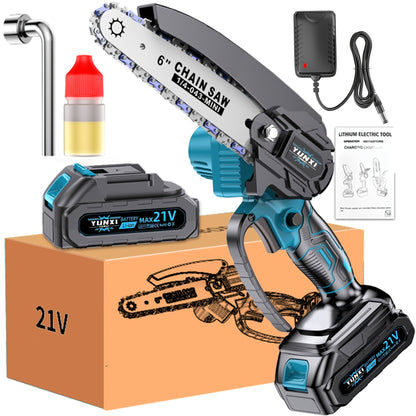 Mini Chainsaw Cordless – Lithium Battery Handheld Electric Pruning Saw for Tree Trimming, Branch Cutting, Logging & Camping | Safe & Lightweight Garden Power Tool, Gift for Men & Dad