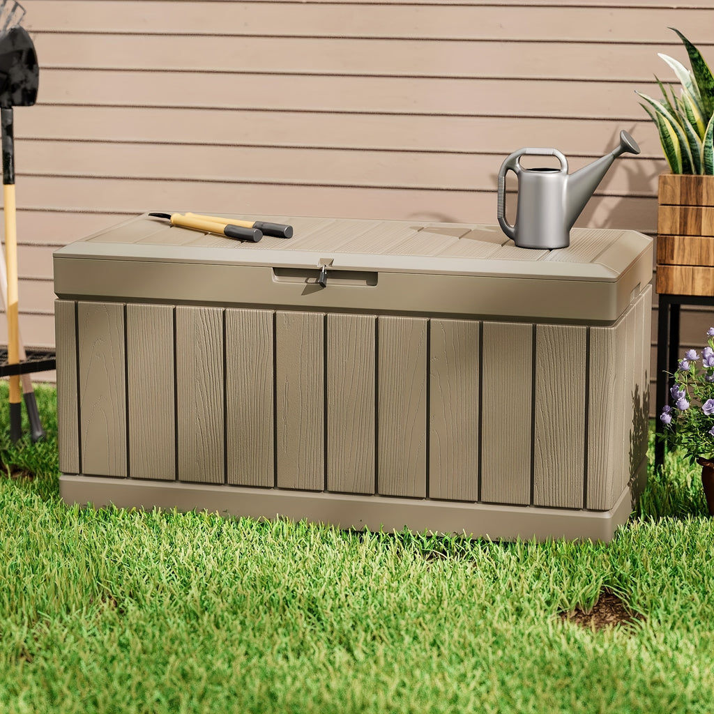 Homall 82 Gallon Outdoor Storage in Resin Deck Box 45.66In Width Lockable Deck Box, Black, Box, Cabinet, Rack for Outdoor Storage, Box, Cabinet, Rack for Outdoor Storage