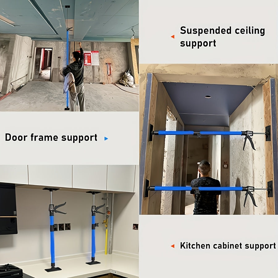 Adjustable Telescopic Support Rods 1 & 2-Pack – Alloy Anti-Slip Woodworking Tool | Door Lift & Cabinet Jack Support for DIY Installation | Hands-Free Positioning Aid | ShopVora CA