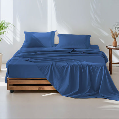 14-Inch Deep Pocket Bed Sheet Set – Lightweight Breathable Cooling, Wrinkle & Fade Resistant, Hotel Luxury Bedding, 3/4-Piece with Pillowcase, Flat & Fitted Sheet, Twin Full Queen King | ShopVora CA