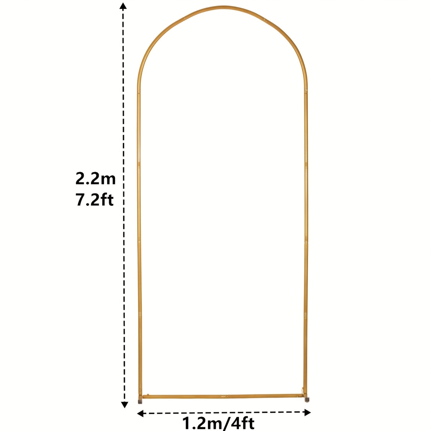 Golden Metal Wedding Arch Backdrop Stand – 7.2FT, 6.6FT & 6FT Sizes | Floral Balloon Arch for Wedding Ceremony, Baby Shower, Birthday Party, Garden & Christmas Decoration | ShopVora CA