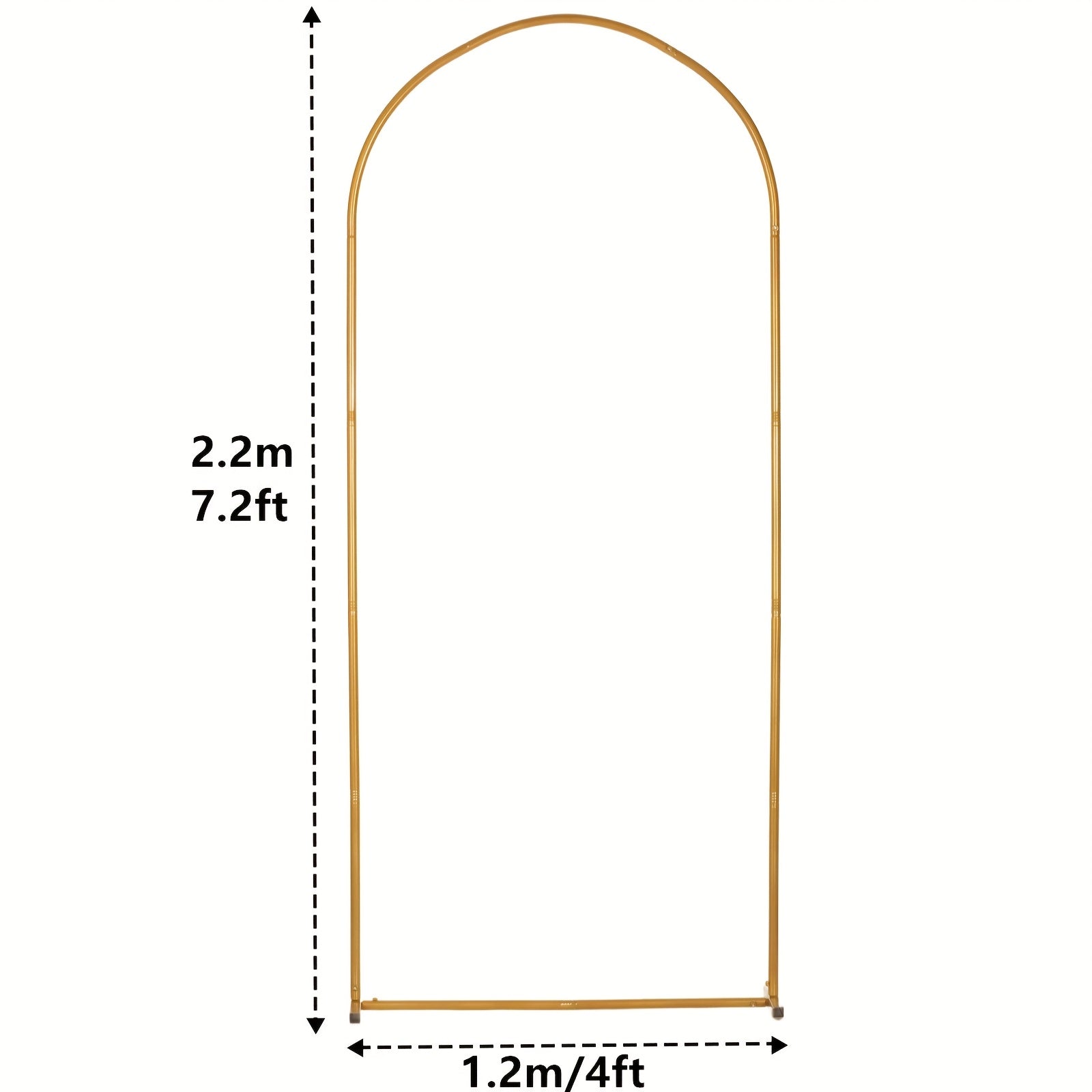 Golden Metal Wedding Arch Backdrop Stand – 7.2FT, 6.6FT & 6FT Sizes | Floral Balloon Arch for Wedding Ceremony, Baby Shower, Birthday Party, Garden & Christmas Decoration | ShopVora CA