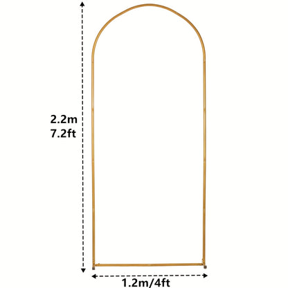 Golden Metal Wedding Arch Backdrop Stand – 7.2FT, 6.6FT & 6FT Sizes | Floral Balloon Arch for Wedding Ceremony, Baby Shower, Birthday Party, Garden & Christmas Decoration | ShopVora CA