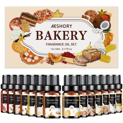 Bakery Essential Oils Set 14pcs – Fragrance Oils for Diffuser, Candle Making & Massage, Includes Vanilla, Cinnamon, Gingerbread & More, Pure No Fillers, Perfect Gift for Women & Men | ShopVora CA