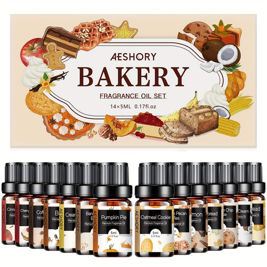 14pcs Bakery/Fruity/Hotel Essential Oils Set - Fragrance Oil for Massage - Father'S Day Gift, Mother'S Day Gift, Holiday Gifts for Lovers, Mom, Girl, Friends - Local Warehouse