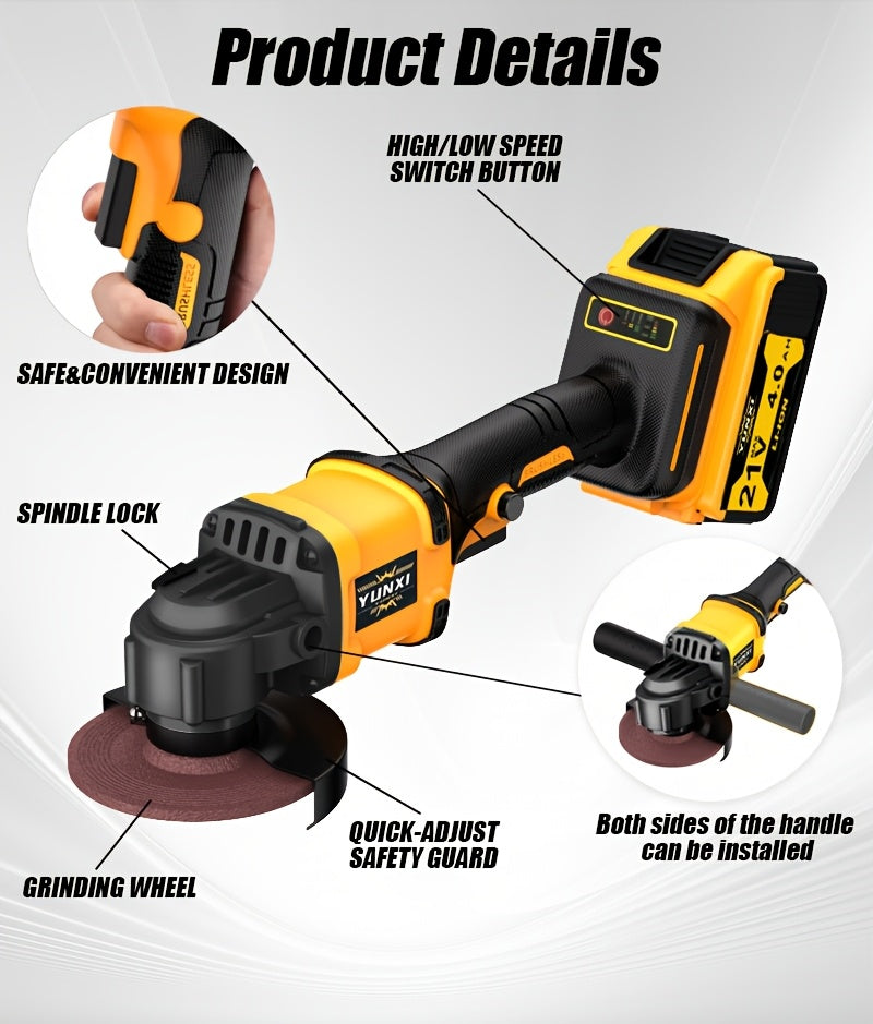 2026 New Cordless Lithium Battery Angle Grinder, Toolbox, Charger, And Complete Additions. A Multifunctional Handheld Electric Polishing Machine Suitable for Grinding And Polishing, Providing Professional Polishing Gifts for Fathers And Boyfriends
