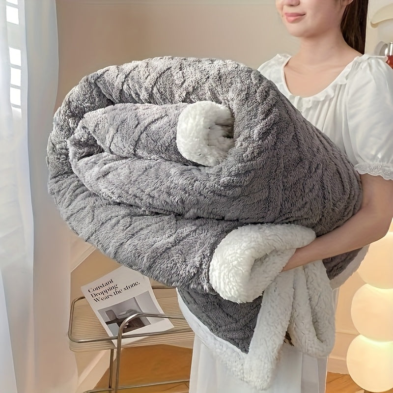 Tafu Velvet Quilt All-Season Thick Luxury Comforter – Soft Stitching, Fade-Resistant, Machine Washable | Warm Winter Bedding for Bedroom, Guest Room & Hotel | 4 Colours, 2 Sizes | ShopVora CA