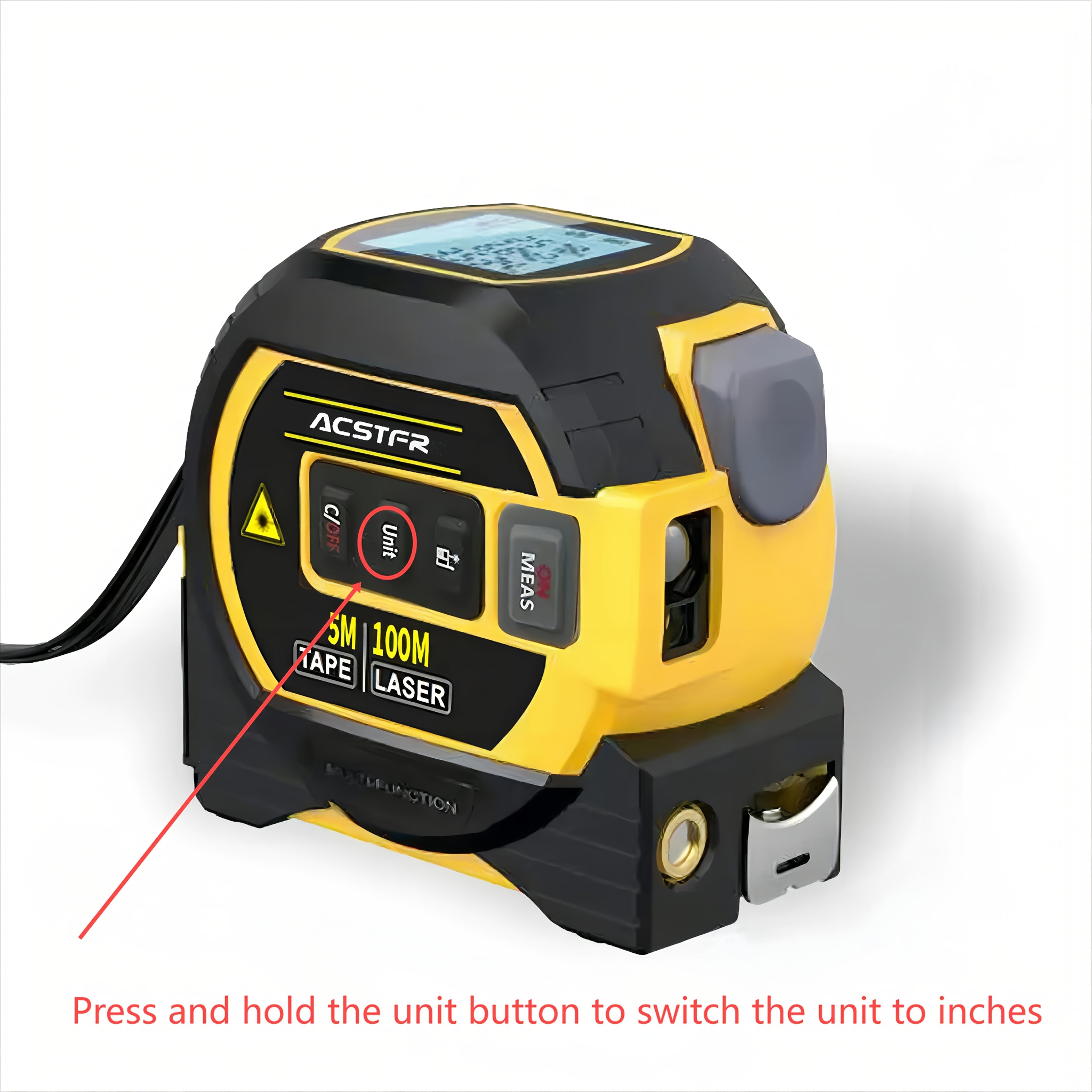 109yd 3in 1 Laser Measuring Tape with Battery