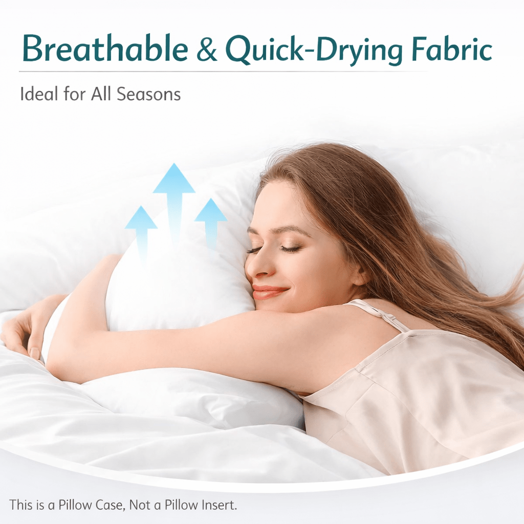 Pack of 4 Waterproof Zippered Pillow Protector, Soft and Nioseless Pillow Protector with Zipper - Waterproof and Machine Washable - Breathable Pillowcases - Protects Pillows from Dirt, Dust and Debris - Zippered Pillow Encasement, Available in Queen, Stan