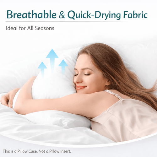 4-Pack Waterproof Zippered Pillow Protectors – Soft Noiseless Microfiber Pillow Encasements, Breathable & Machine Washable, Protects Against Dust, Dirt & Moisture – Queen & Standard Size