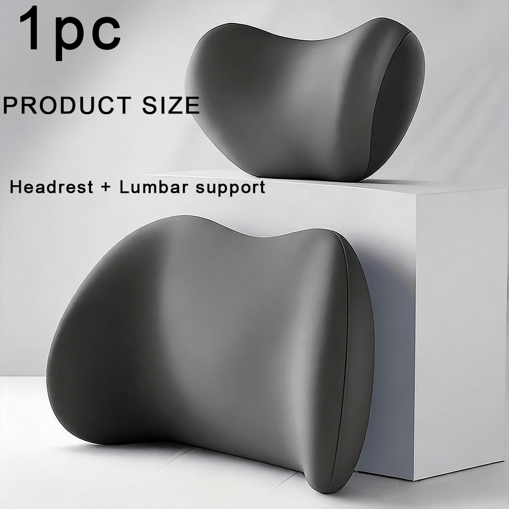 Car Headrest and Lumbar Support Set Autumn/Winter Comfort Upgrade Ergonomic Contoured Design High-Density Foam Filling Long-Distance Driving Comfort Includes