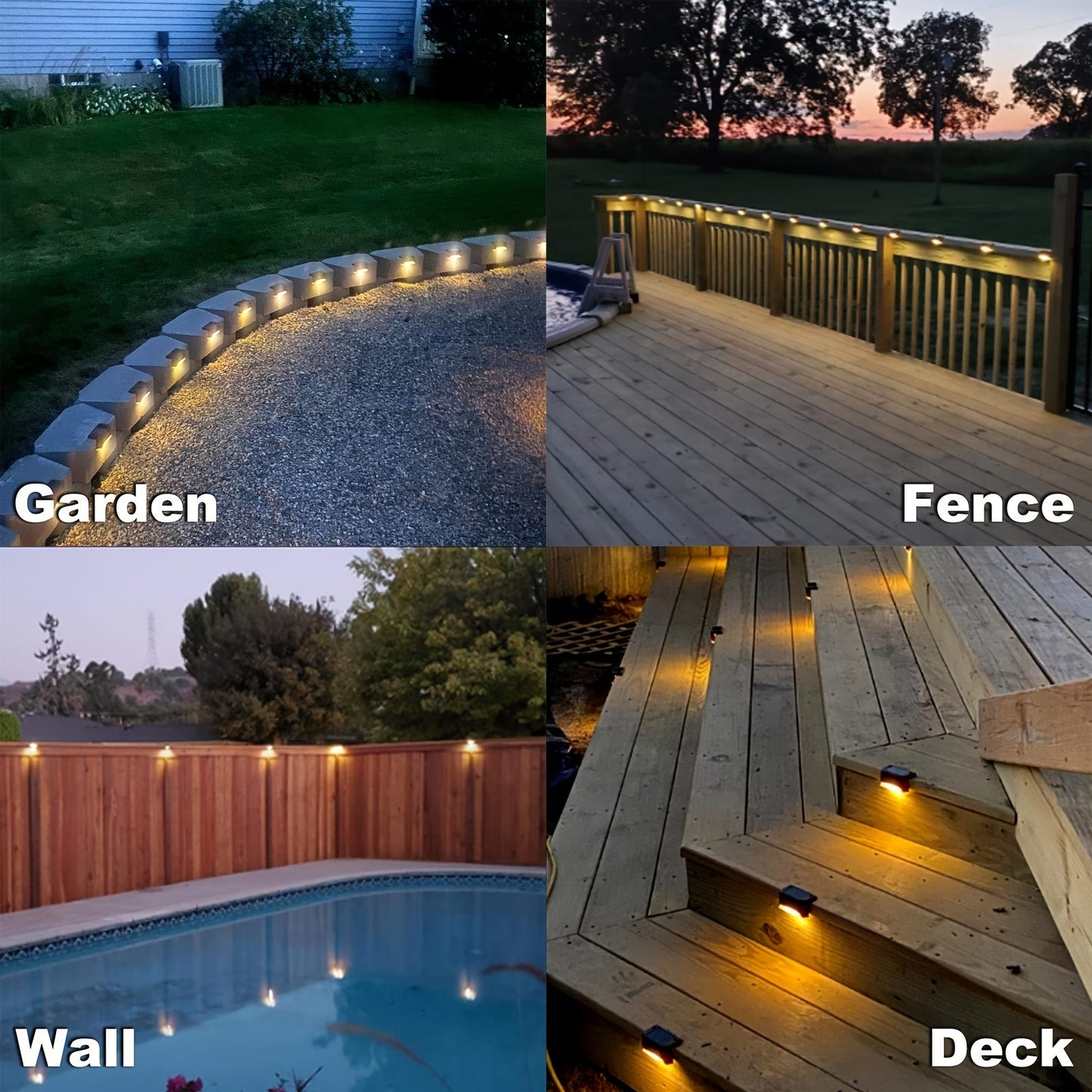 Solar Step Lights Outdoor Waterproof LED – Auto On/Off Warm White Landscape Lighting for Stairs, Fences, Courtyards & Garden Paths, Matte Metal, Black/White/Brown, 4/8/16/32 Pack Canada