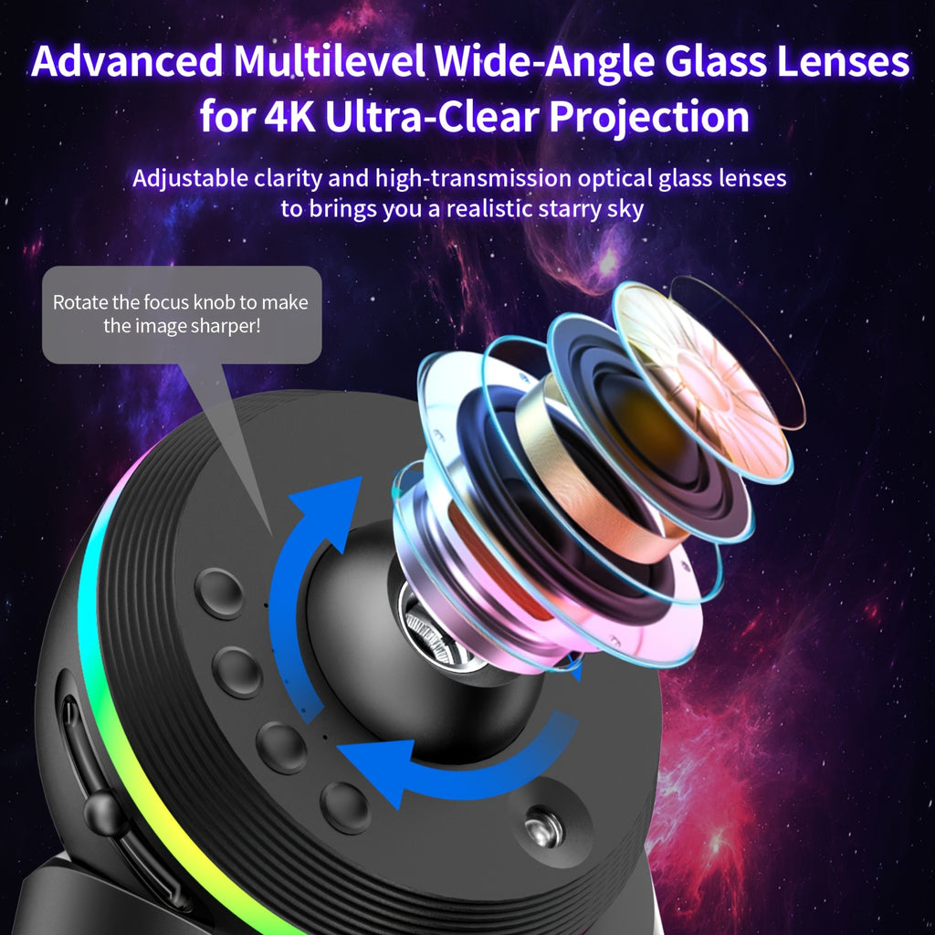 The Meteor Galaxy Projector Is a Versatile 13-In-1 Device That Creates a Lifelike Starry Sky, Featuring a Solar System, Constellations, And a Moon, Perfect for Illuminating Your Bedroom Ceiling Or Enhancing Your Home Theater And Living Room Decor
