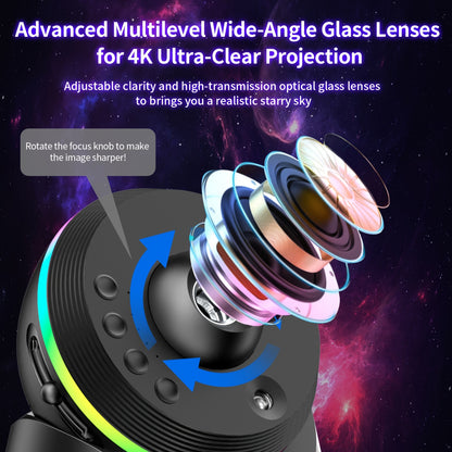 Galaxy Star Projector 13-in-1 with Meteor Shower Effect – 4K HD 360° Rotating Planetarium Night Light for Bedroom Home Theater Gaming Room & Living Room Ceiling Decor, Canada
