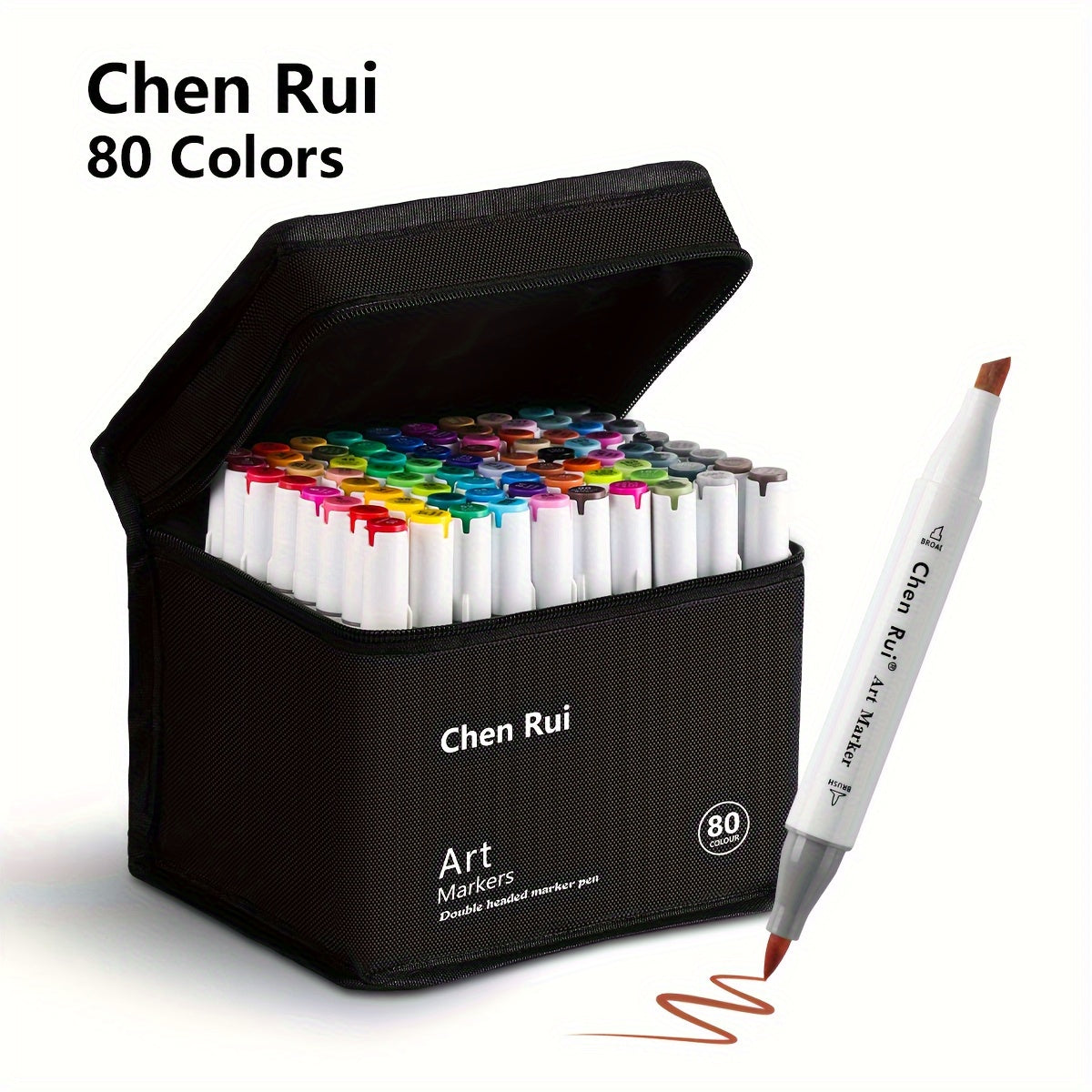 Marker Pens Art Supplies Set 48 to 168 Colors - Dual Tip Soft Brush & Fine Liner for Sketch, Illustration, Painting & Coloring, School Graduation Gift for Students & Artists