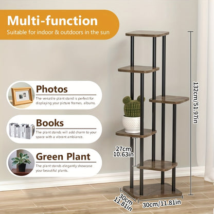 Multi-Tier Plant Stand White 4 or 5 Layer Flower Rack for Living Room, French Window, Balcony & Courtyard – Freestanding Indoor Outdoor Tiered Plant Display Shelf for Potted Plants & Garden Decor