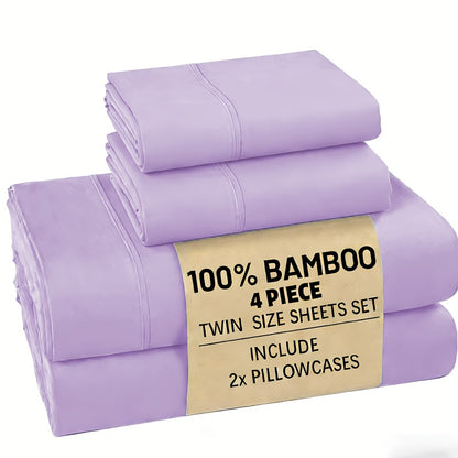 Bamboo Sheets Set 4-6pcs – 2200TC 100% Viscose Luxury Bed Sheet Set, Ultra Soft Cooling & Breathable, Hotel-Quality Bedding for Hot Sleepers – King, Queen, All Sizes | ShopVora CA