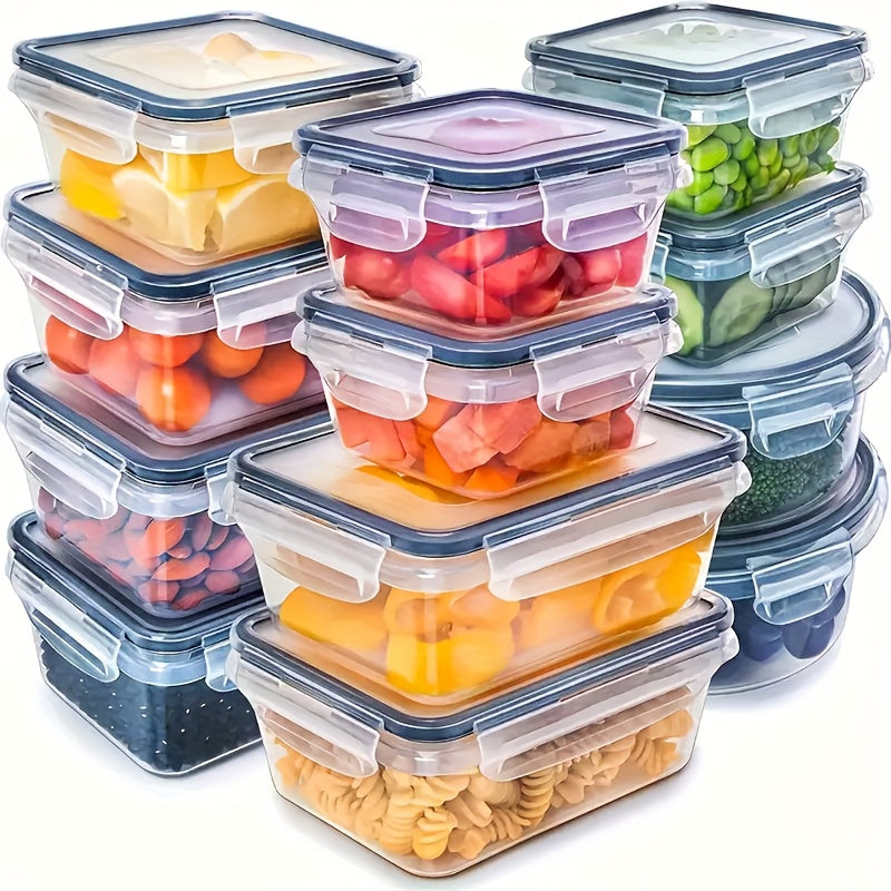 Airtight Food Storage Container Set with Easy-Snap Lids – BPA-Free Plastic Pantry Organizer with Labels & Marker, 24-Piece or 48-Piece Set for Kitchen & Pantry Organization