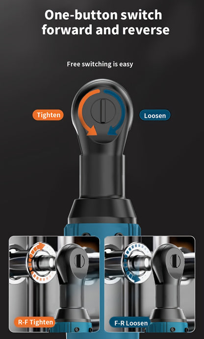Cordless Electric Ratchet Wrench Kit with Lithium Battery – Right Angle Power Wrench, Nut Removal Tool for Car Repair & Home Use – AVN Rechargeable Electric Wrench with Accessories