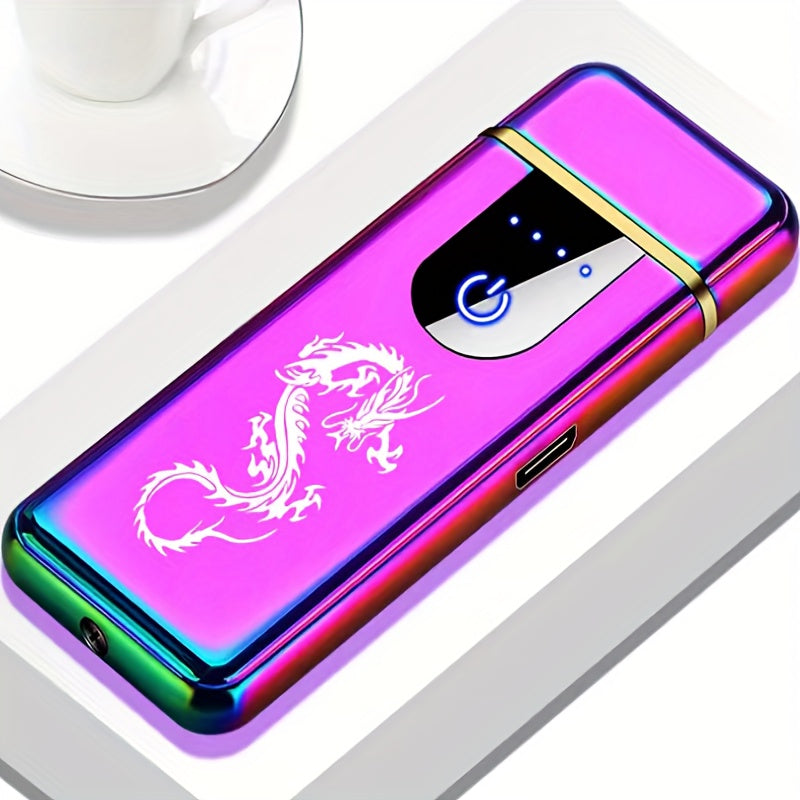 USB Rechargeable Flameless Lighter Smart Touch Screen with Gift Box – Cool Portable Double-Sided Ignition Electric Lighter, Multiple Colours & Patterns, Premium Gift for Men & Women Canada