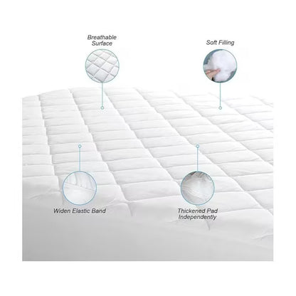 18-Inch Deep Grip Waterproof Mattress Protector – Soft Quilted Noiseless Fitted Cover with Liquid Shielding, Secure Stretch Fit, Machine Washable – Twin Full Queen King