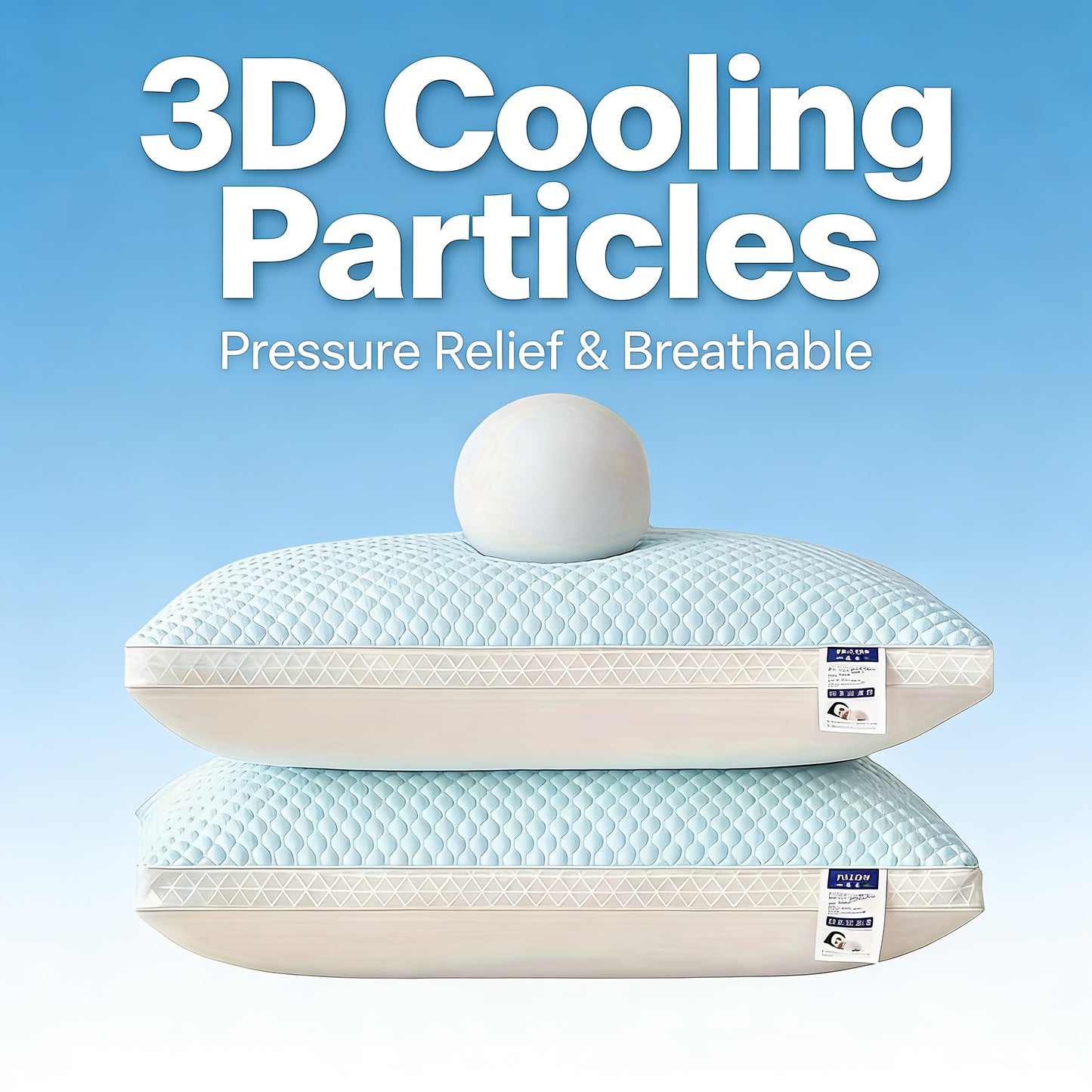 Cooling Massage Neck Pillow Set of 2 - Breathable Sleep Support Pillow for Deep Sleep, Moisture-Wicking Cervical Pillow for Adults, Home Bedroom Bedding Pillow Great Father's Day Gift