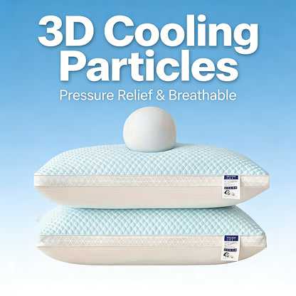 Cooling Massage Neck Pillow Set of 2 - Breathable Sleep Support Pillow for Deep Sleep, Moisture-Wicking Cervical Pillow for Adults, Home Bedroom Bedding Pillow Great Father's Day Gift
