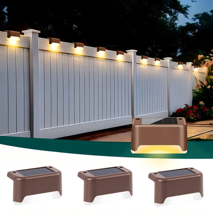 Solar Step Lights Outdoor Waterproof LED – Auto On/Off Warm White Landscape Lighting for Stairs, Fences, Courtyards & Garden Paths, Matte Metal, Black/White/Brown, 4/8/16/32 Pack Canada