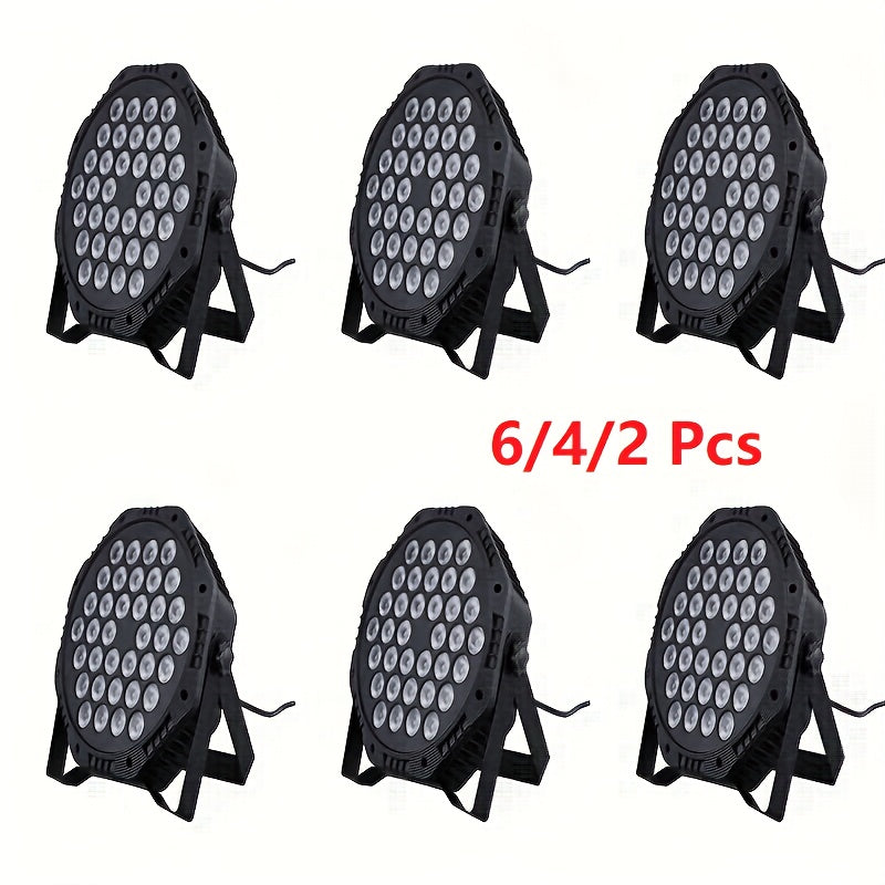 DJ Par Stage Lights 36 LED – Sound Activated, Remote & DMX Control, Uplights for Disco Dance Wedding Club Birthday Christmas Party, 2/4/6 Pack (Flower Dance)