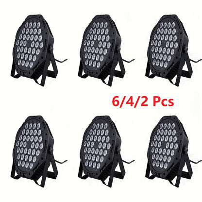 DJ Par Stage Lights 36 LED – Sound Activated, Remote & DMX Control, Uplights for Disco Dance Wedding Club Birthday Christmas Party, 2/4/6 Pack (Flower Dance)