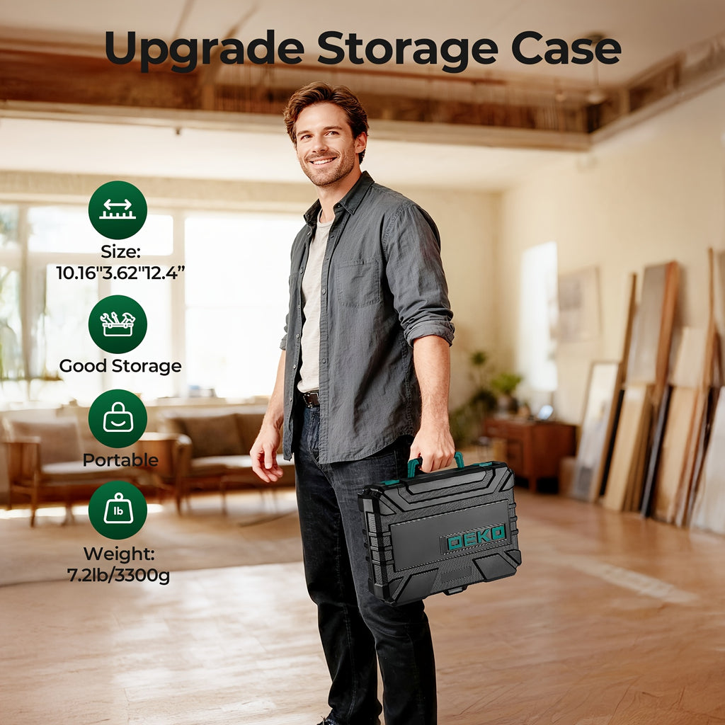 128pcs Household Tool Kit Set | with 8V Cordless Drill/Driver | 1.5Ah Rechargeable Battery | Portable | Power Tools Set | All-In-One Hand Tool Box | for Home Project, Garden, Camping, Office Maintenance | Craftsman'S Gift