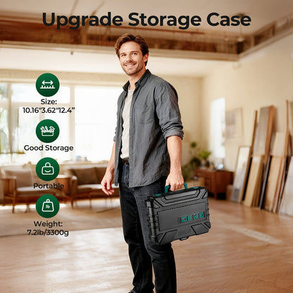 128-Piece Household Tool Kit with 8V Cordless Drill & Driver – 1.5Ah Rechargeable Battery, All-in-One Hand Tool Box for Home Repair, Garden, Camping & Office Maintenance, Craftsman Gift