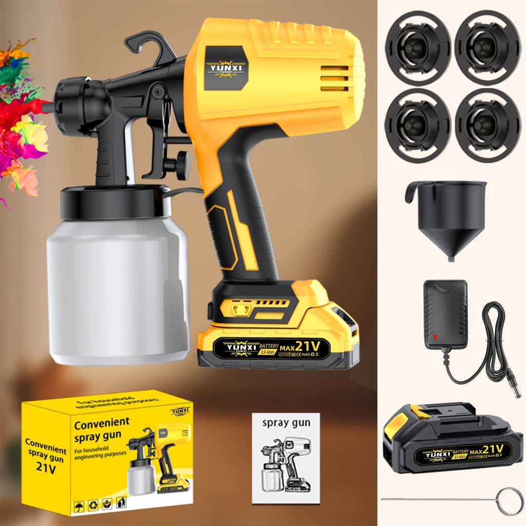 Paint Sprayer Cordless Airless – Rechargeable Lithium Battery Electric Spray Gun with Multiple Modes, Easy Clean, for House Walls, Wood Furniture & Fences | Indoor & Outdoor Painting Tool, Gift for Men