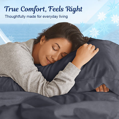 Ultra-Soft Summer Bamboo Sheet Set 4pcs – Breathable Cooling Bed Sheets with 16" Deep Pocket for Hot Sleepers, Includes Fitted Sheet, Flat Sheet & 2 Pillowcases, Twin Full Queen King, 7+ Colours
