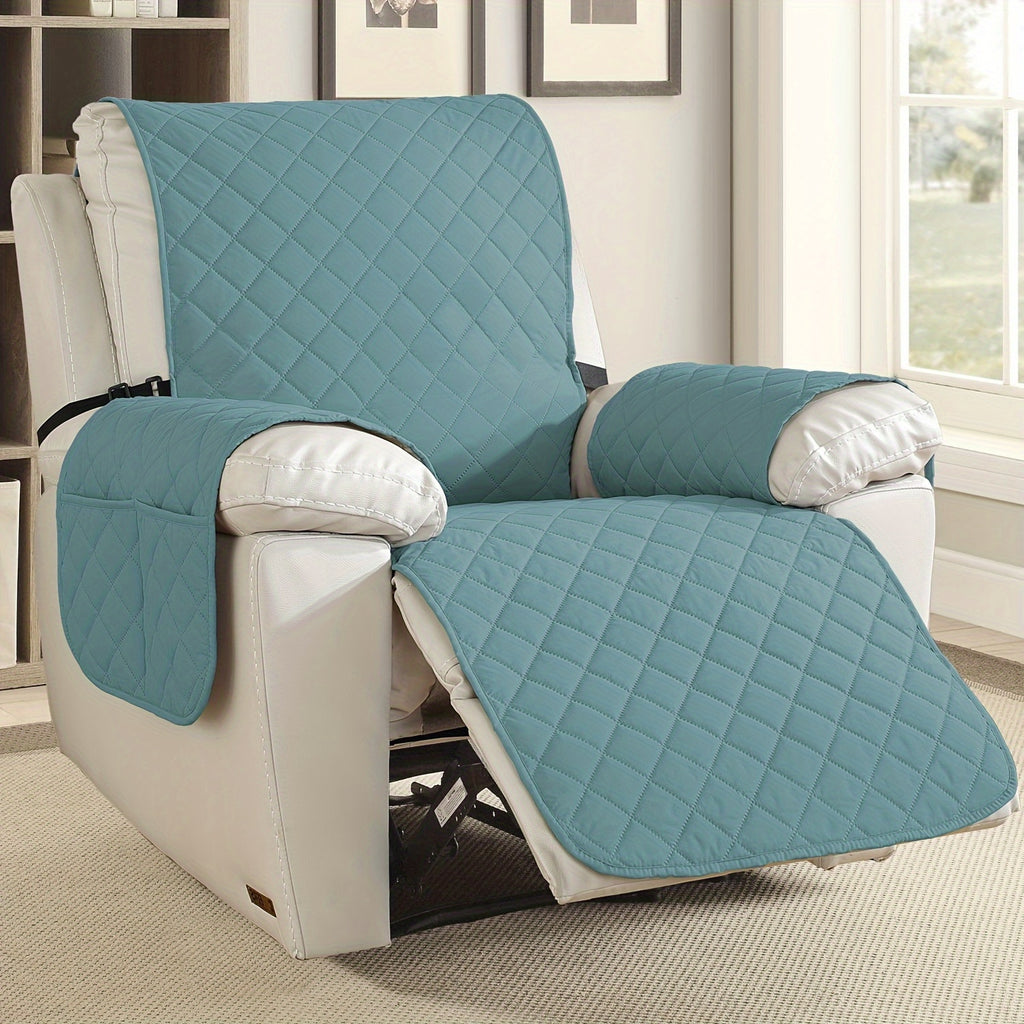 1pc 100% Modern Recliner Chair Cover, Non Slip Recliner Covers for Recliner Chair with Pocket, Pet-Friendly Sofa Protector, Machine Washable, with Drawstring Closure for Armchair to 4-Seater Sectionals for Office House Halloween Decor