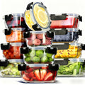 12pcs Glass Food Storage Containers with Lids - Leak-Proof, BPA-Free, Airtight Glass Meal Prep Containers - Microwave, Freezer, Dishwasher Safe - Stackable Glass Lunch Containers for Food Storage