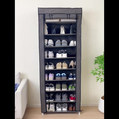 Shoe Storage Cabinet 3-9 Tiers Dustproof with Zipper Cover - Large Capacity Stackable Shoe Rack Organizer Holds 27 Pairs, Easy Assembly, for Entryway Bedroom Dorm Canada