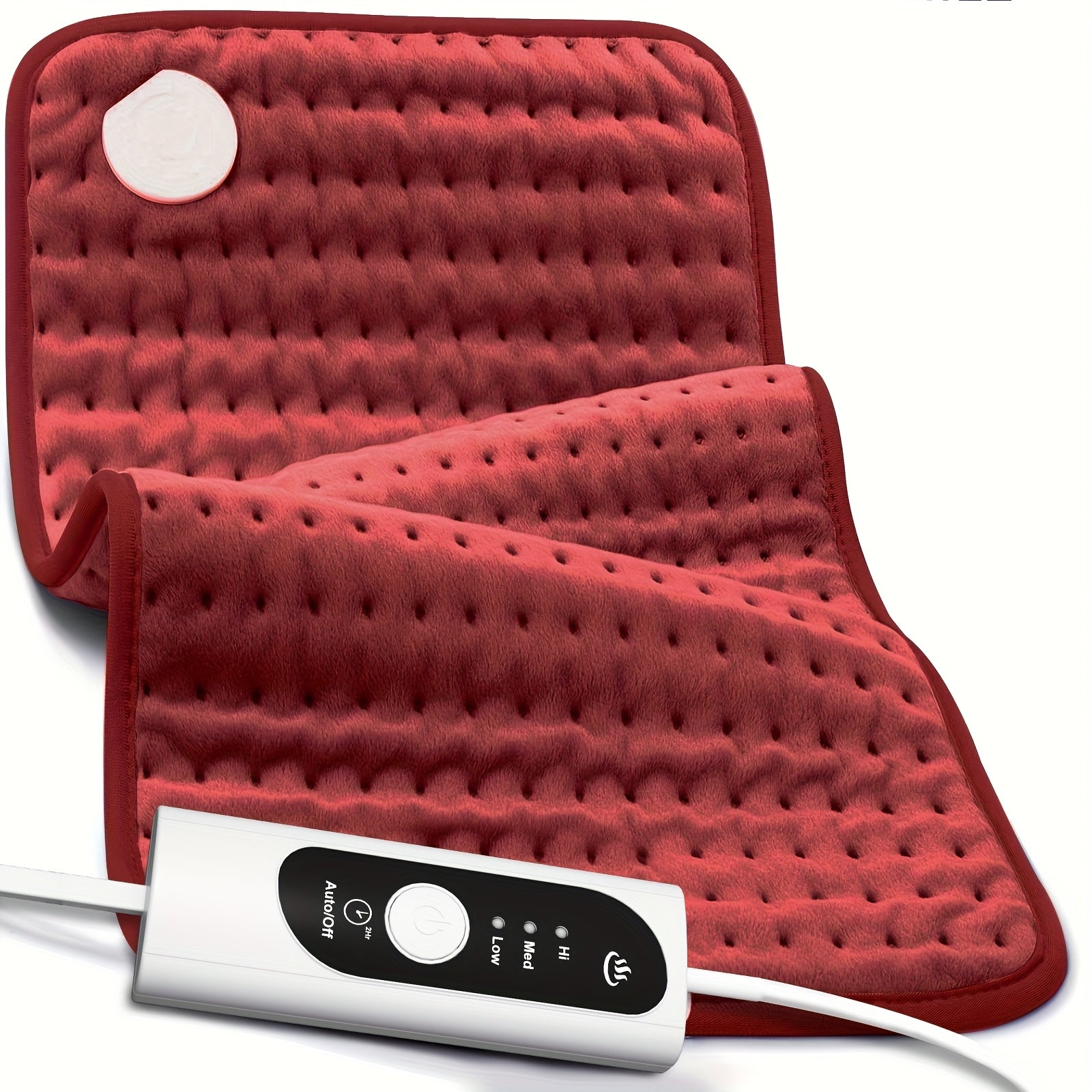 Electric Heating Pad for Neck Shoulders & Back – 6 Heat Settings, 4 Timers, Auto Shut-Off, Weighted Option, Soft Washable Cover, Pain Relief Gift for Women Men