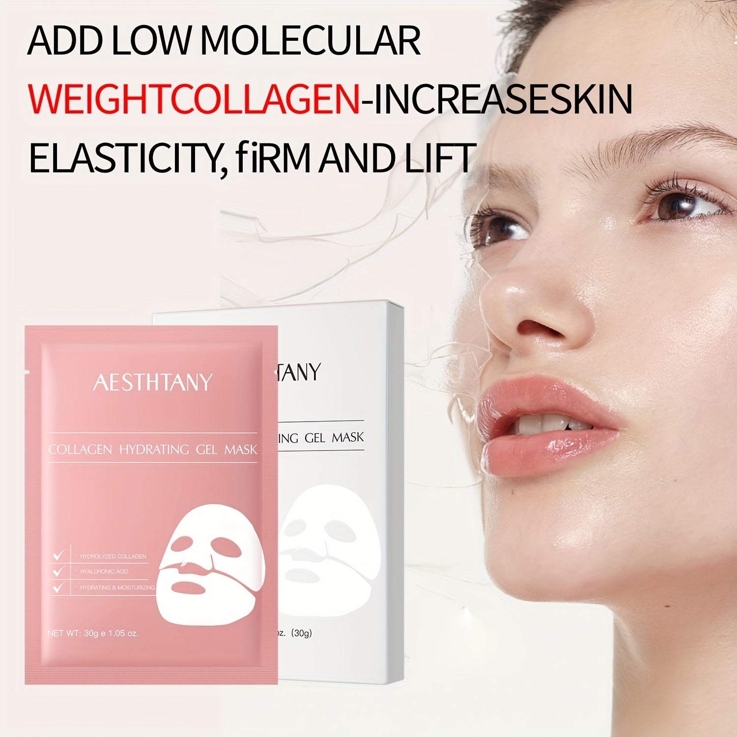 16pcs Collagen Mask-4boxes, Containing Hyaluronic Acid And Collagen, Firming And Moisturizing. It Gently Nourishes Dry Facial Skin. It Is A Must-have Mask For Night Skin Care, Suitable For All Skin Types. Birthdays/ Mother'S Day/ presents