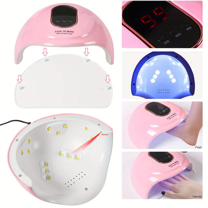 Acrylic Nail Kit with Drill & UV Light - Complete Professional Nail Starter Set for Beginners, Full Acrylic Nail Kit with Everything Included - Home Nail Art & Nail Extension Supplies
