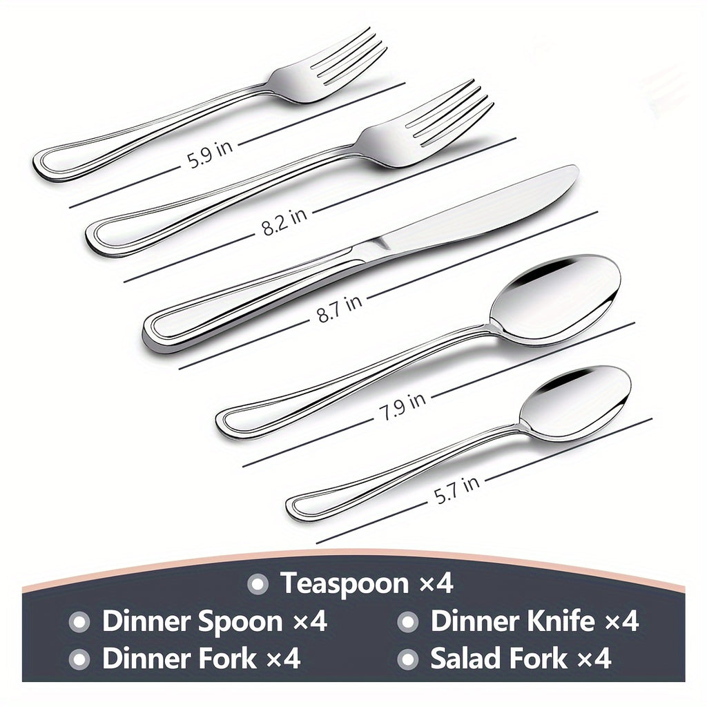 20/22/24/40/60/80/120pcs Stainless Steel Cutlery Set, Suitable for Home Kitchen Restaurant Hotel, Kitchen Utensils Set, Mirror Polished, Dishwasher Safe, Perfect for Gifts And Weddings. Local Warehouse, Kitchen Additions