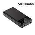 50000Mah Portable Large-Capacity Mobile Power Bank with LED Display/Flashlight, Suitable for Fast Charging of Most Mobile Phones/Electronic Devices, Outdoor Portable Emergency Power Supply Device, Spare Lithium Battery, Perfect As a Gift for Friends