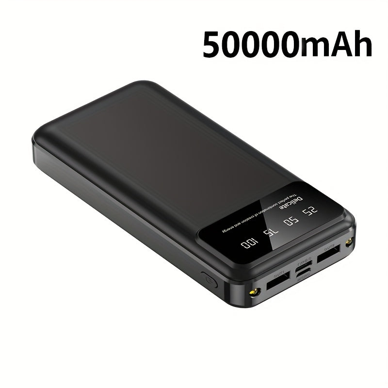 50000Mah Portable Large-Capacity Mobile Power Bank with LED Display/Flashlight, Suitable for Fast Charging of Most Mobile Phones/Electronic Devices, Outdoor Portable Emergency Power Supply Device, Spare Lithium Battery, Perfect As a Gift for Friends