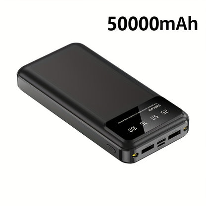 50000mAh Large Capacity Portable Power Bank with LED Display, Flashlight & Fast Charging – Emergency Backup Battery for Phones, Tablets & Electronics, Camping & Travel