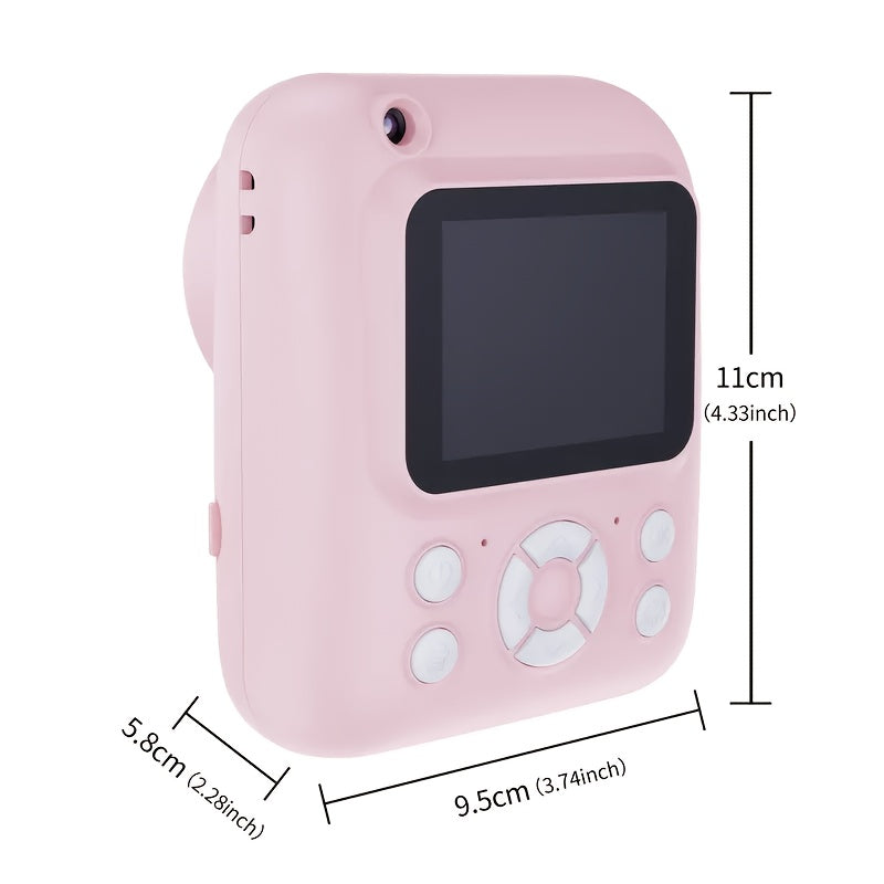 Camera Paper/Instant Camera, Portable Instant Photo Camera with 32GB SD Card, 3 Rolls & Card Reader - Compact USB Rechargeable Camera for Youngsters, Travel, Outdoor Adventures (Pink/Blue), Portable Camera,Perfect Gift for Halloween/Christmas