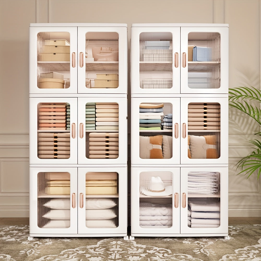 Stackable Wheeled Storage Box with Lid - Large Capacity Wardrobe Locker & Shoe Cabinet for Bedroom, Bathroom, Garage & Corridor - Portable Rolling Home Storage Organizer for Clothes, Tools & Groceries